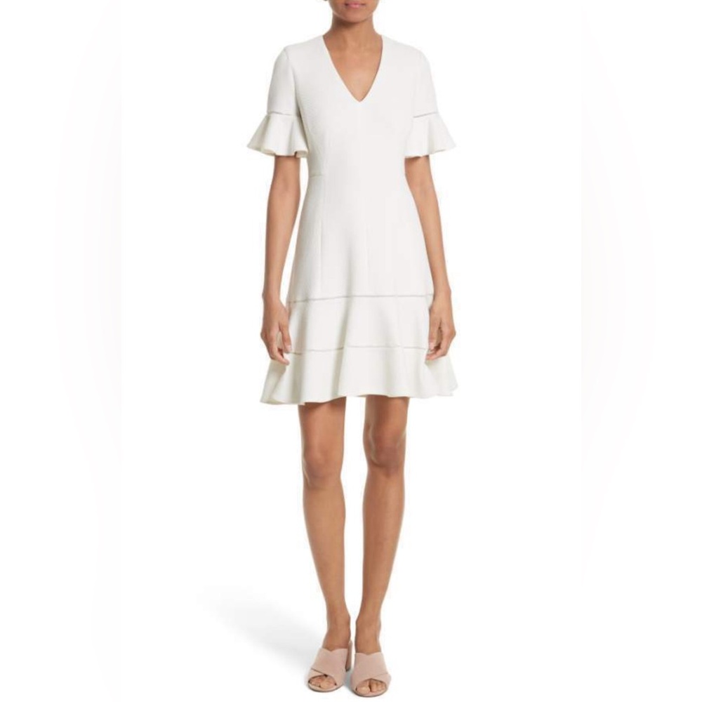 Rebecca Taylor White V Neck Dress (00)